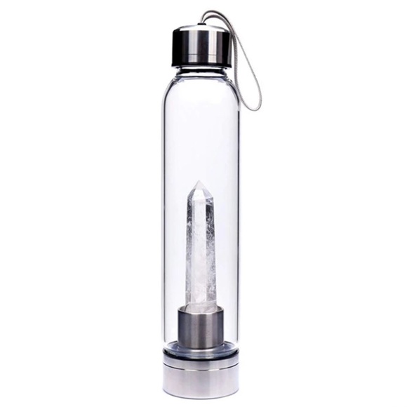 Crystal Glass Waterbottle Crystal Elixir Bottle - Picture 5 of 8